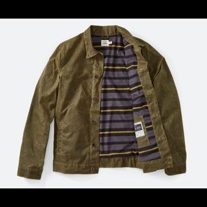 Flint & Tinder waxed trucker jacket in olive
